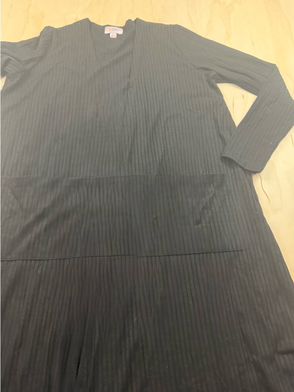 Black Ribbed Long Sleeve Dress